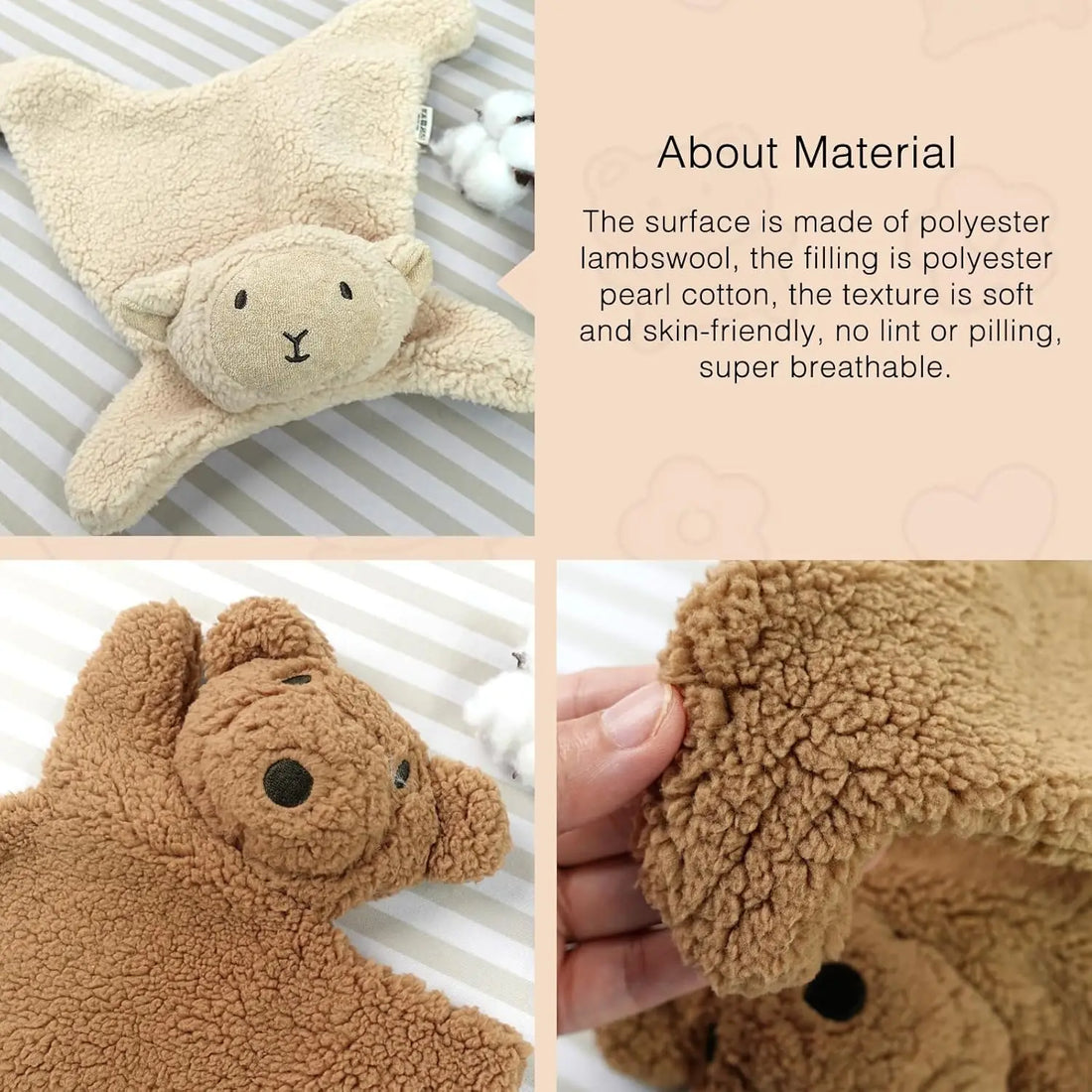 1PCS Baby Comfort Towel Cotton Comforter Blanket Soft Newborn Sleeping Dolls Kids Fashion Sleep Toy Soothe Appease Towel Bibs