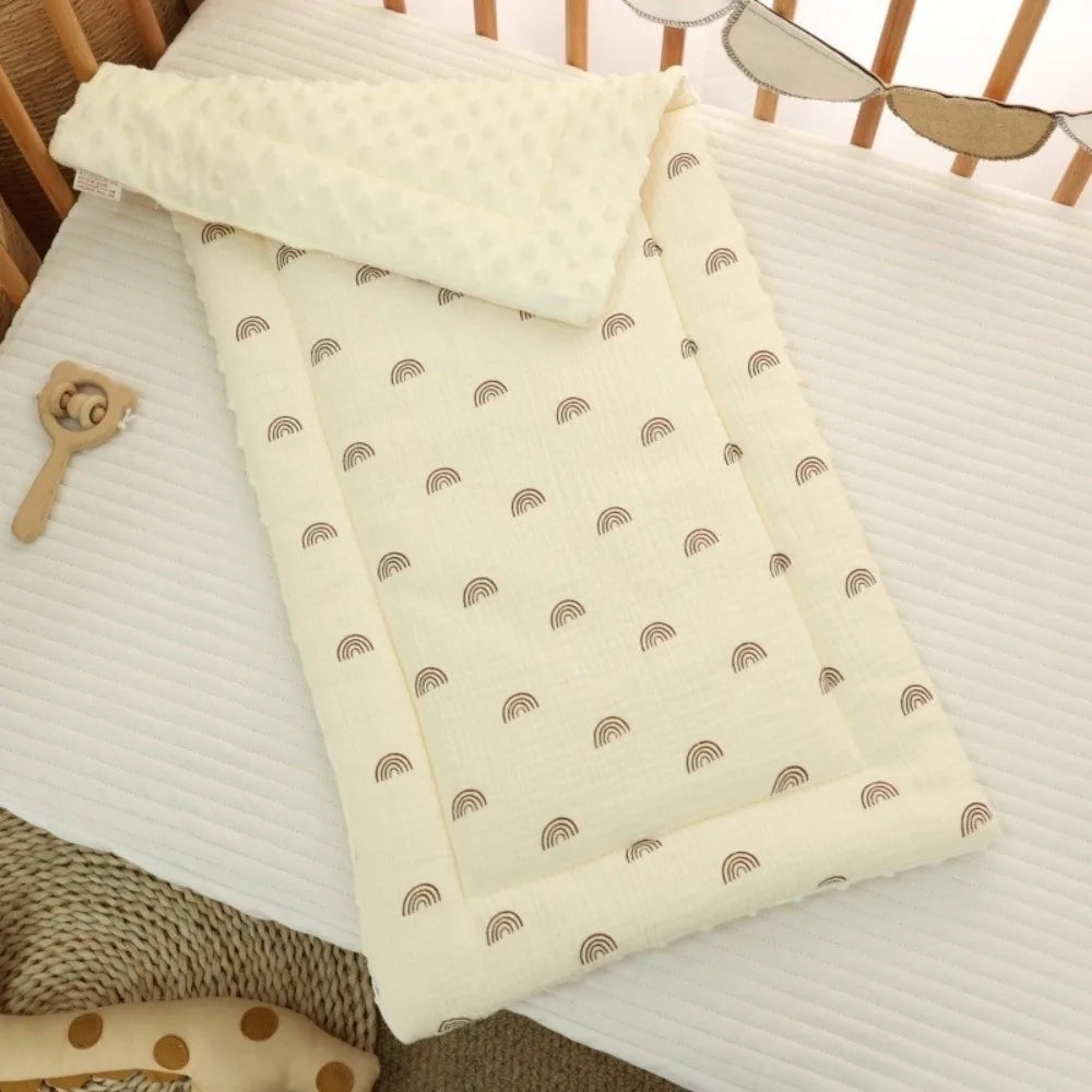 Comfortable Cartoon Baby Stroller Cushion Rabbit Rainbow Trolley Mattress Flower Cotton Baby Seat Cushion Car Seat
