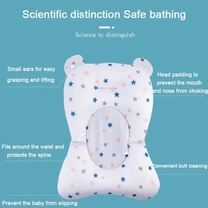 Baby Bath Seat Support Mat Newborn Bathtub Pillow Infant Anti-Slip Soft Comfort Body Cushion Children Shower Air Cushion Bed