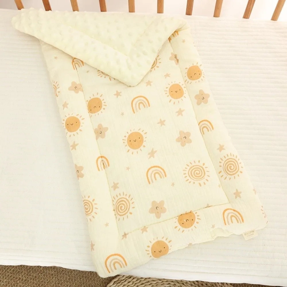 Comfortable Cartoon Baby Stroller Cushion Rabbit Rainbow Trolley Mattress Flower Cotton Baby Seat Cushion Car Seat