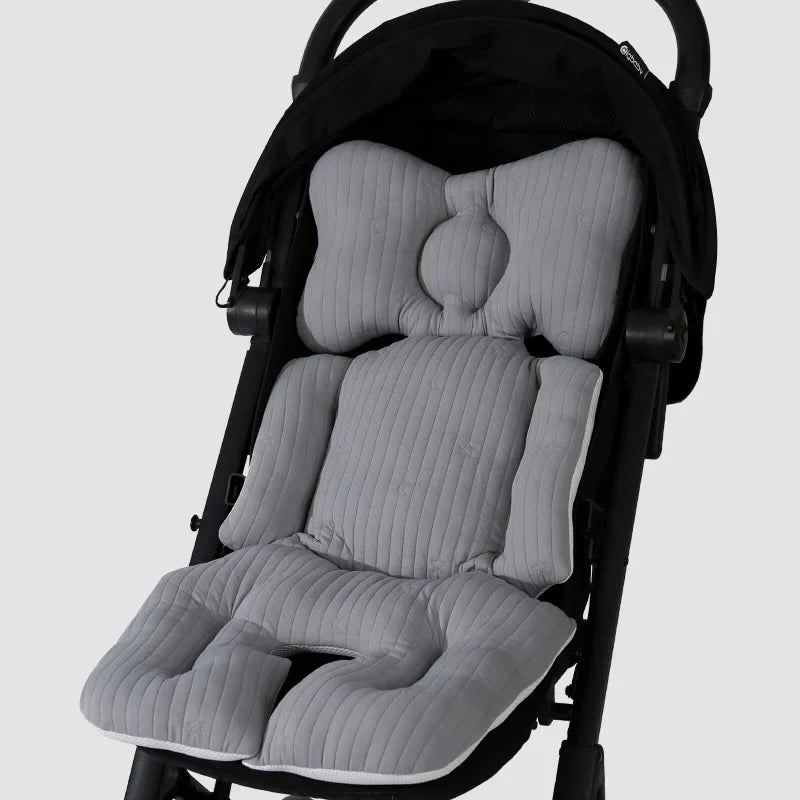 Baby Seat Cushion Soft Cotton Cushion with Embroidered Backrest for Baby Strollers Shopping Carts and Outdoor Activities