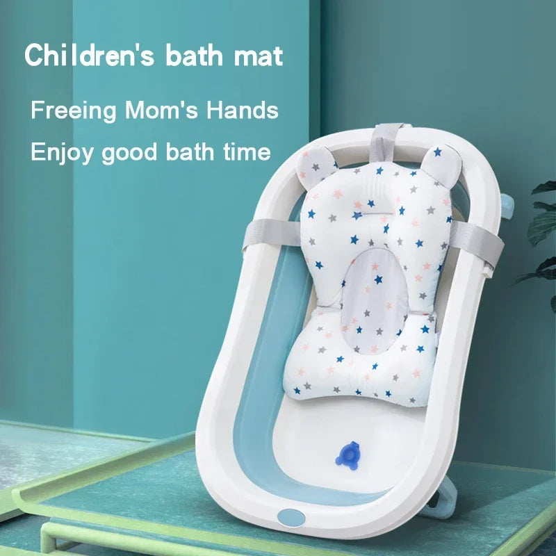 Baby Bath Seat Support Mat Newborn Bathtub Pillow Infant Anti-Slip Soft Comfort Body Cushion Children Shower Air Cushion Bed