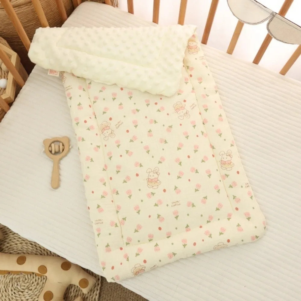 Comfortable Cartoon Baby Stroller Cushion Rabbit Rainbow Trolley Mattress Flower Cotton Baby Seat Cushion Car Seat