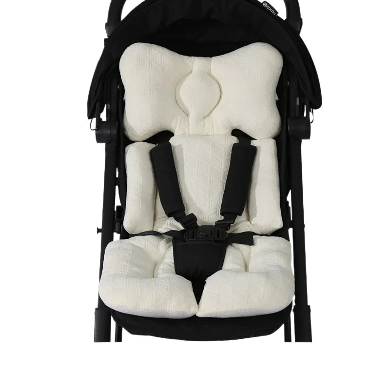 Baby Seat Cushion Soft Cotton Cushion with Embroidered Backrest for Baby Strollers Shopping Carts and Outdoor Activities