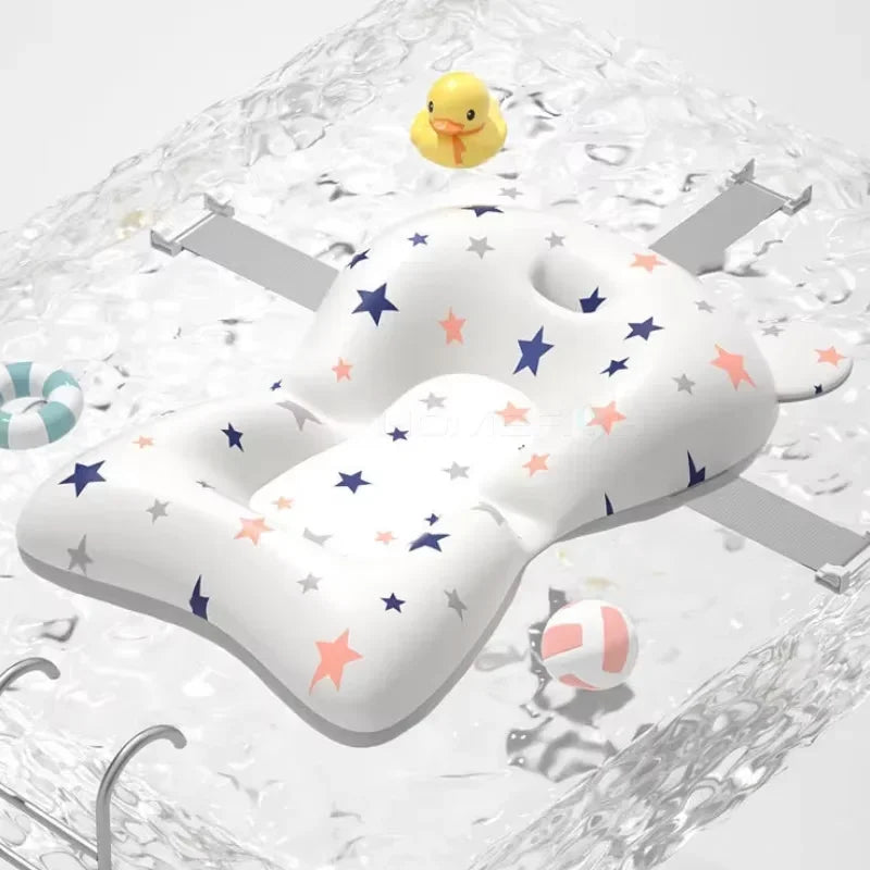 Baby Bath Support Pad Foldable Floating Seat Adjustable Newborn Bathing Cushion Infant Safety Net Hammock