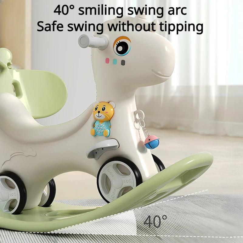 Rocking Horse for Toddlers Baby Rocking Toy Fun Birthday Christmas Gift for Kids Ride on Toy Balance Bike with Push Handle