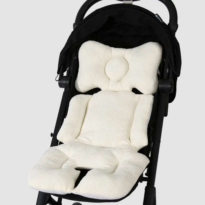 Baby Seat Cushion Soft Cotton Cushion with Embroidered Backrest for Baby Strollers Shopping Carts and Outdoor Activities