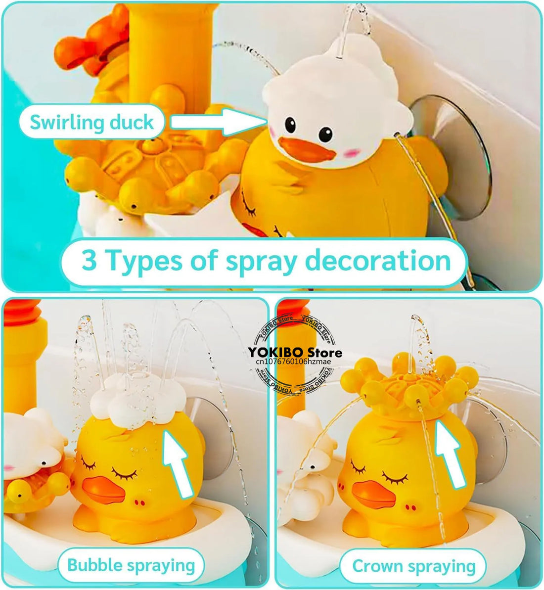 Baby Bath Toys Bath Shower for Toddler 4 in 1 Bathtub Toy with Sunflower Shower 3 Water Spray Sprinkler BathTub Toys for Baby