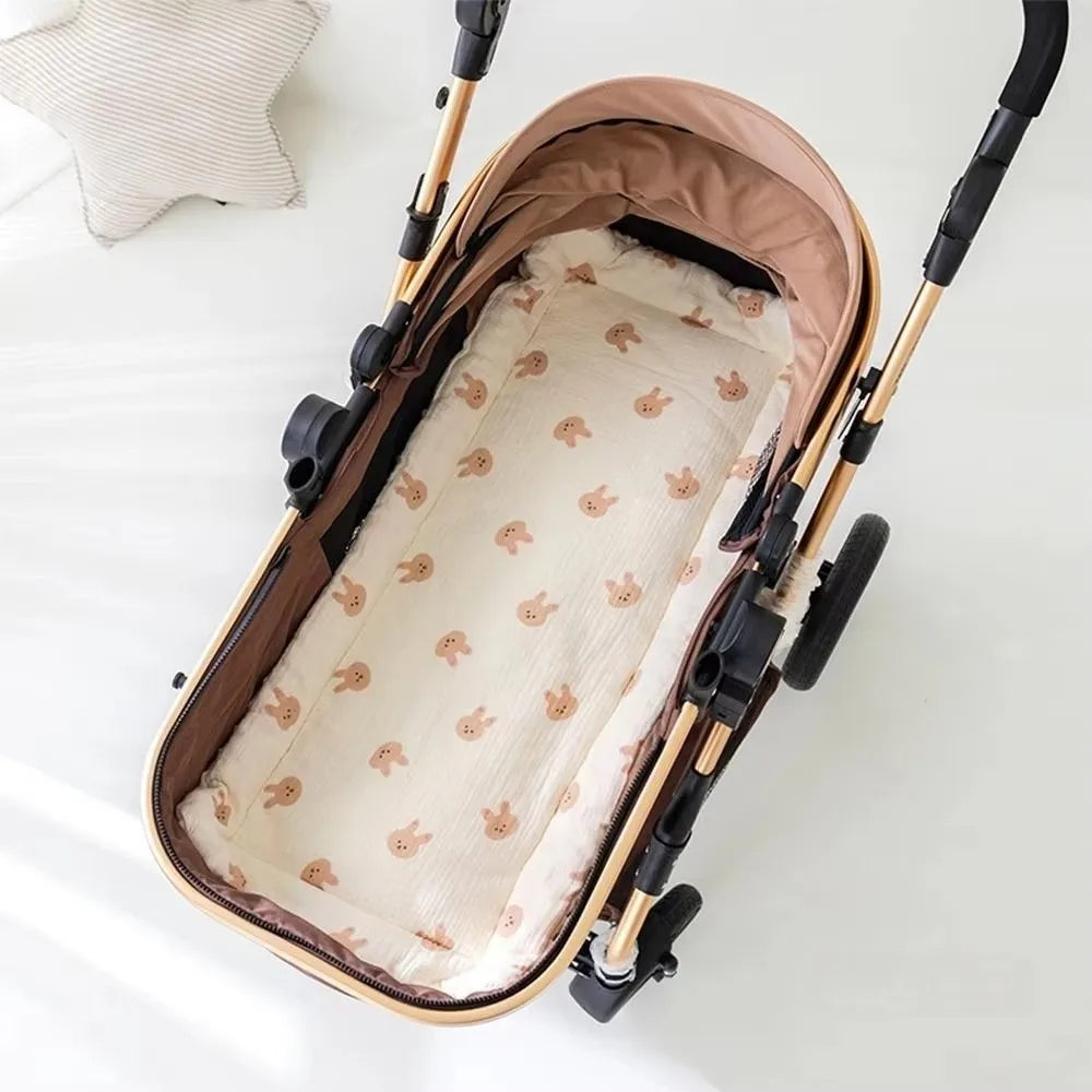 Comfortable Cartoon Baby Stroller Cushion Rabbit Rainbow Trolley Mattress Flower Cotton Baby Seat Cushion Car Seat
