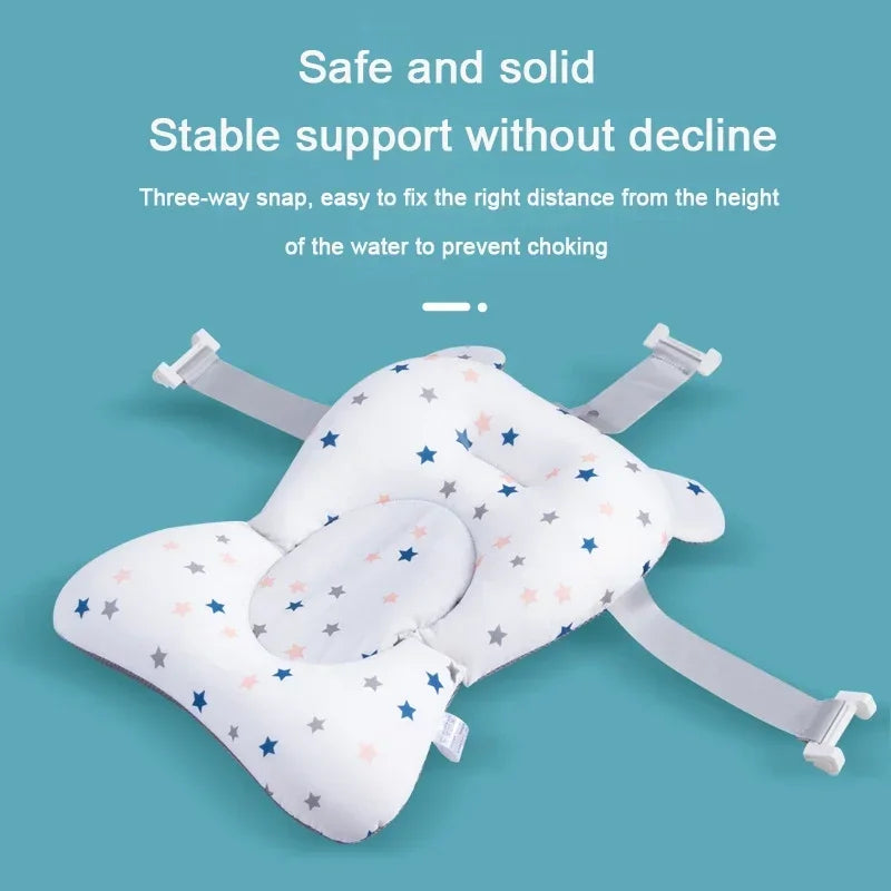 Baby Bath Seat Support Mat Newborn Bathtub Pillow Infant Anti-Slip Soft Comfort Body Cushion Children Shower Air Cushion Bed