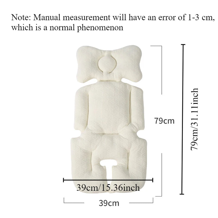 Baby Seat Cushion Soft Cotton Cushion with Embroidered Backrest for Baby Strollers Shopping Carts and Outdoor Activities