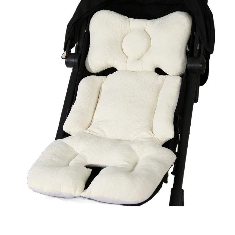 Baby Seat Cushion Soft Cotton Cushion with Embroidered Backrest for Baby Strollers Shopping Carts and Outdoor Activities