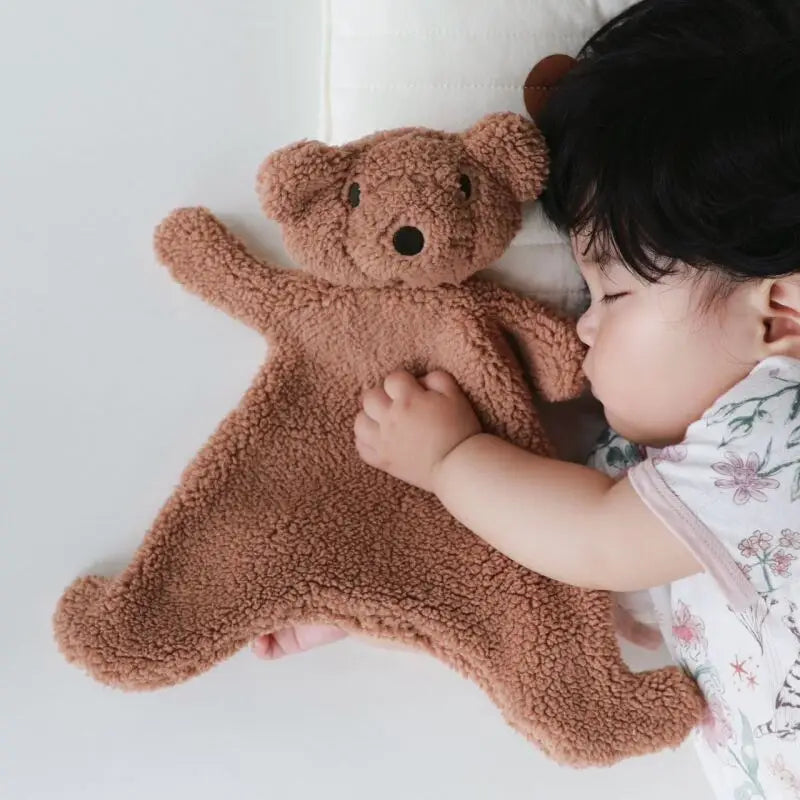 Cute Bear Baby Comfort Towel Comforter Blanket Soft Newborn Sleeping Dolls Kids Sleep Toy Soothe Appease Towel Bibs