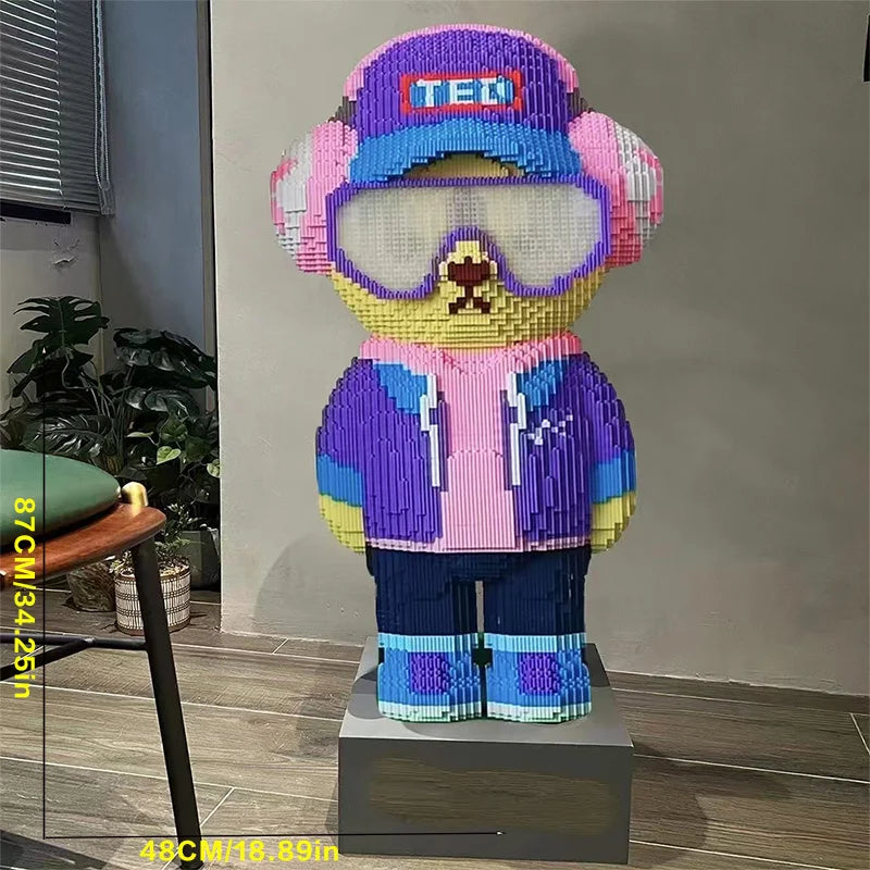 6584-Piece Rock Teddy Bear Building Block Model, Creative Decorations and Room Decor, Birthday/Halloween/Valentine's Day/Christmas