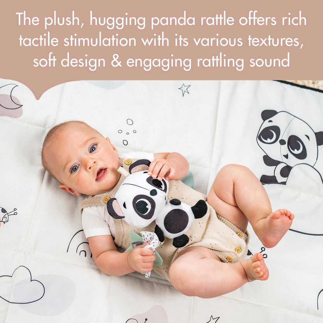 Black & White Panda Take Along Rattle Toy
