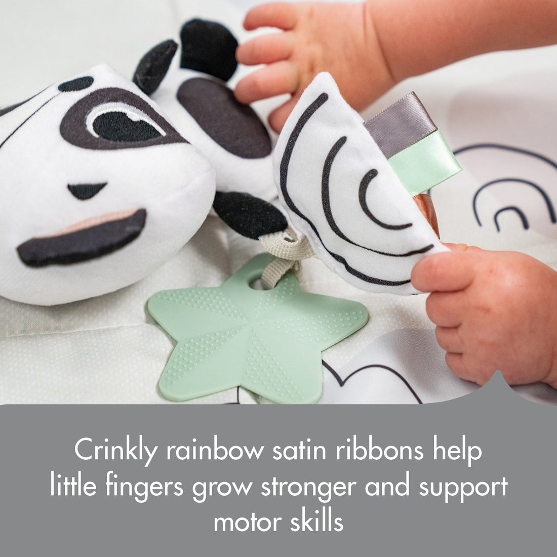Black & White Panda Take Along Rattle Toy