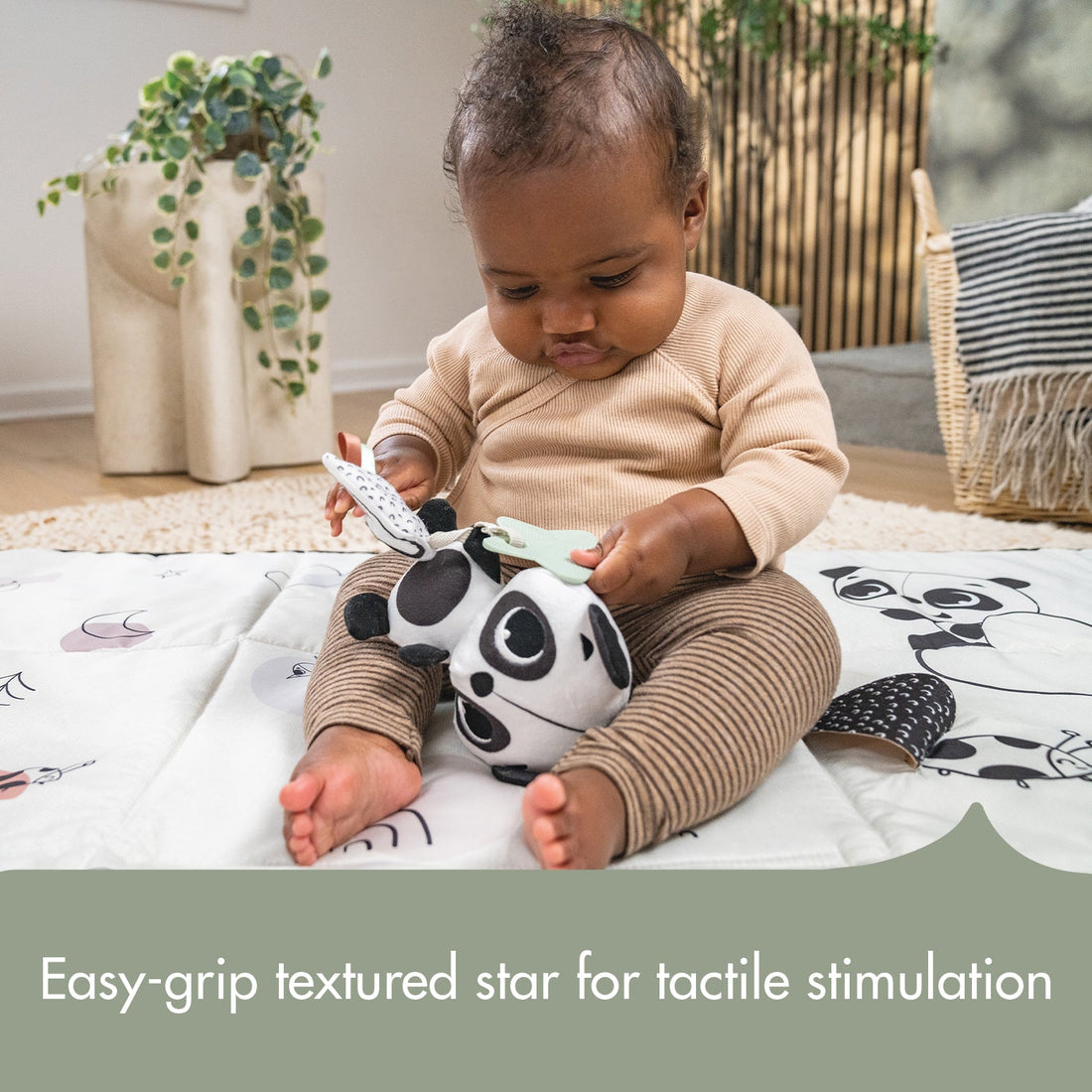 Black & White Panda Take Along Rattle Toy